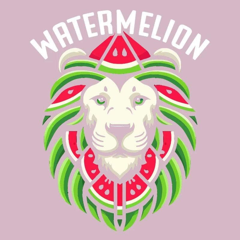 Lion d'été drôle de pastèque