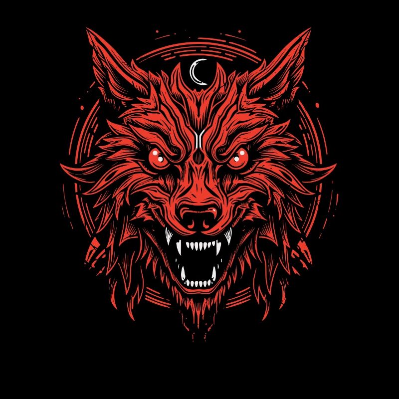 Wolf Beängstigend Lunar Wolf