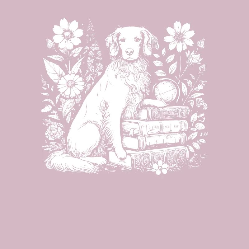 Brittany Spaniel Flower Book Reader