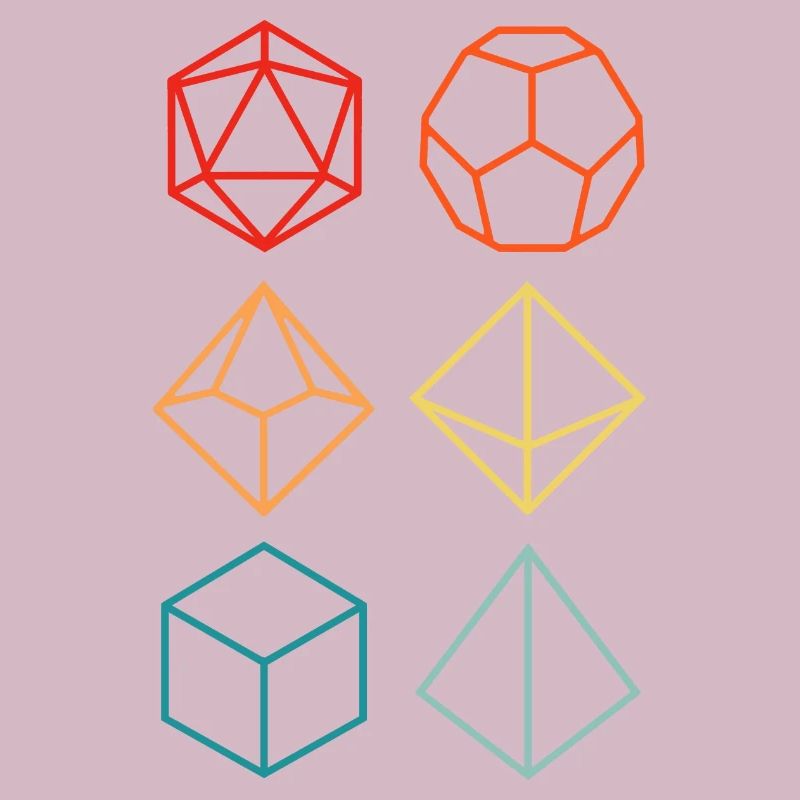 Donjons Dragons-Set farbenfrohe