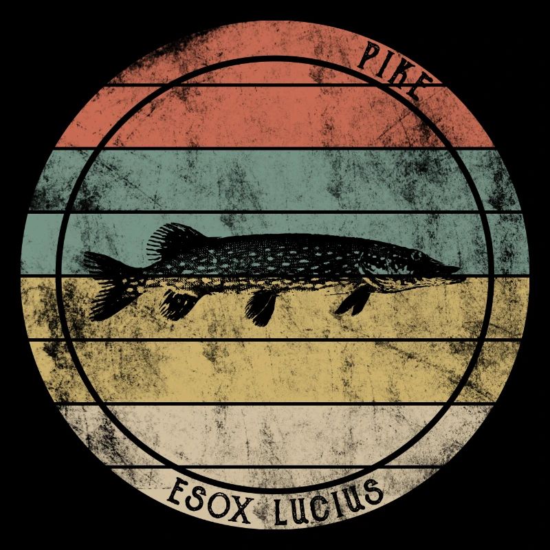 Pike Predatory Fish Retro Vintage