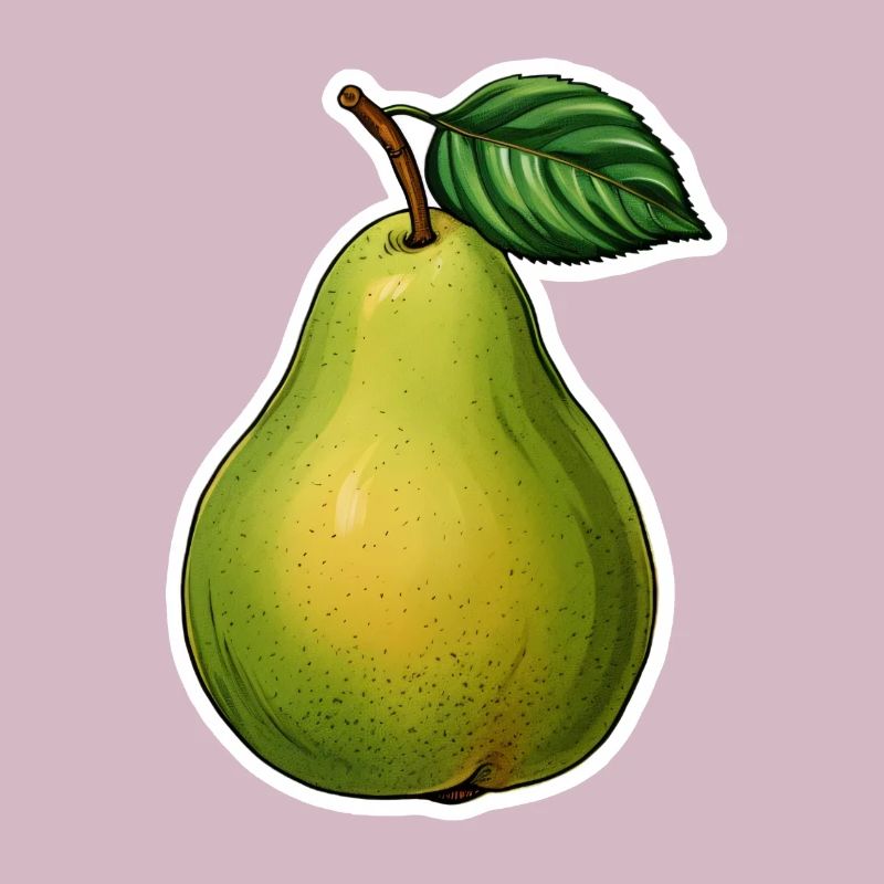 Pear with leaf