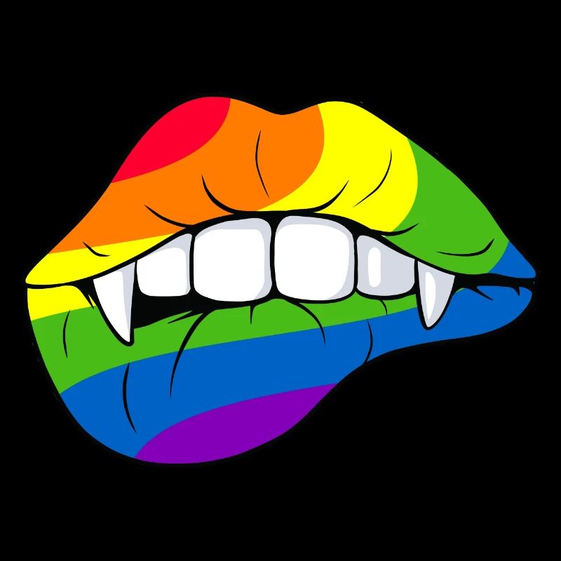 Drapeau arc-en-ciel Vampire Bouche Lèvres Fierté