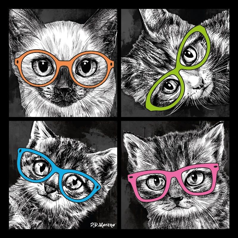 PD Moreno Chats avec lunettes