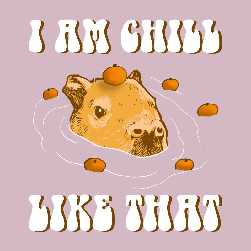 Capybara Orange Meme Design I am Chill like that