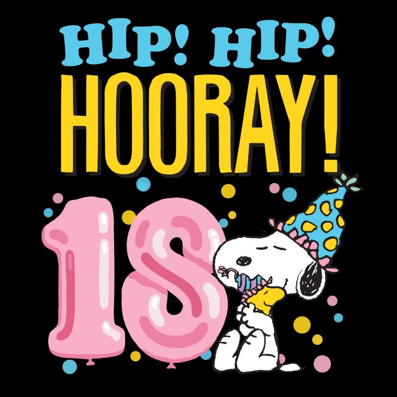 Design Anniversaire Peanuts 18 Ans Avec Citation