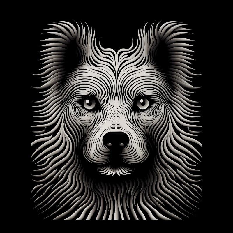Dynamic Op Art Dog Canvas Masterpiece