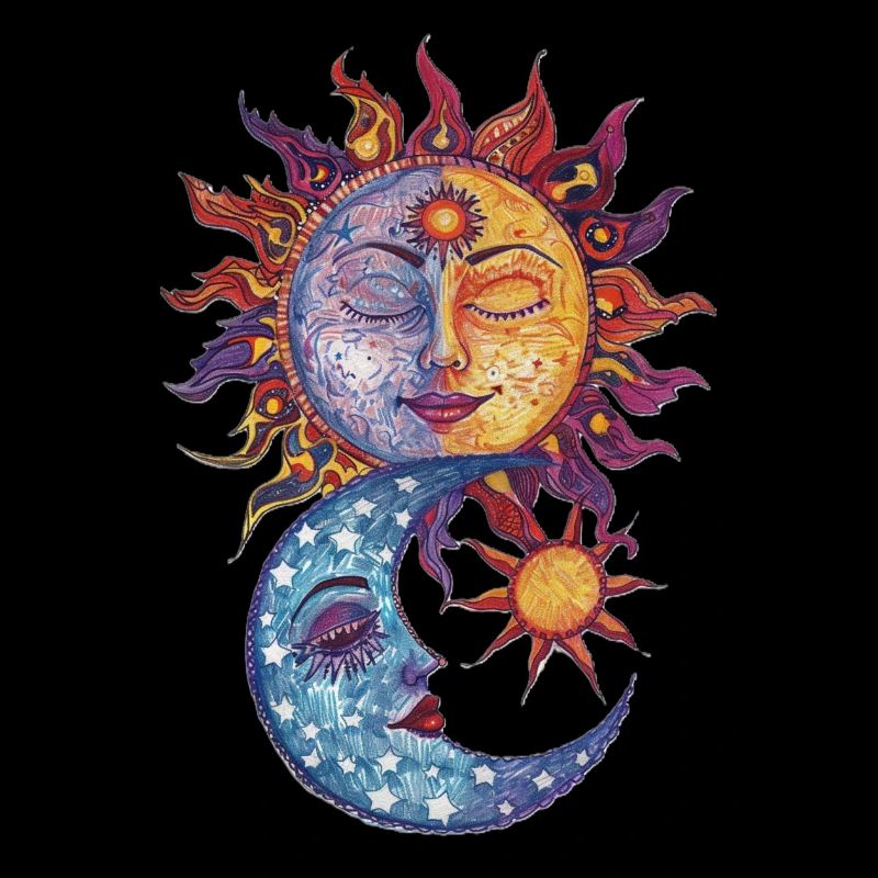 Soleil, lune et étoiles