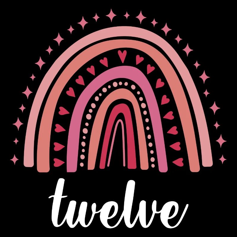 Red Rainbow Twelve Years 12th Birthday