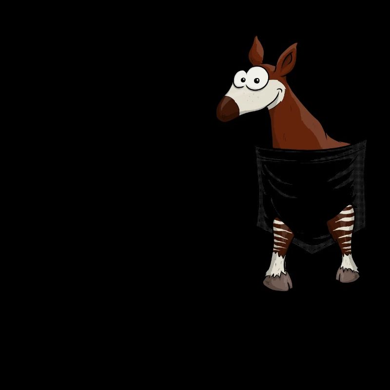 Lässige Waldgiraffe Lustiger Comic Okapi In Tasche