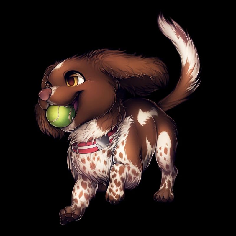Englisch Springer Spaniel Chibi Hund Kunstwerk