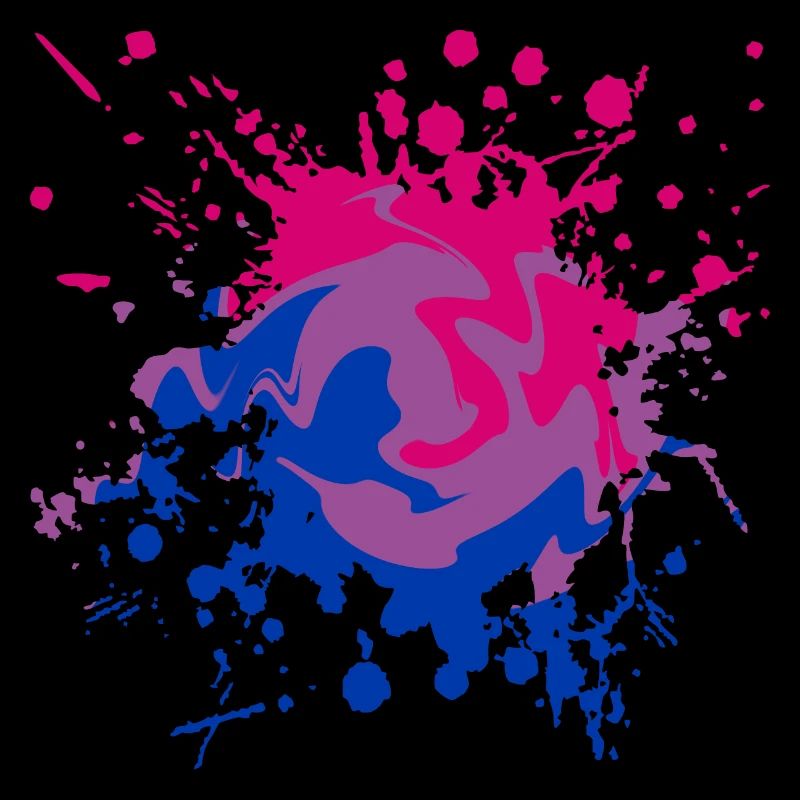 LGBTQ+ bi splatter design