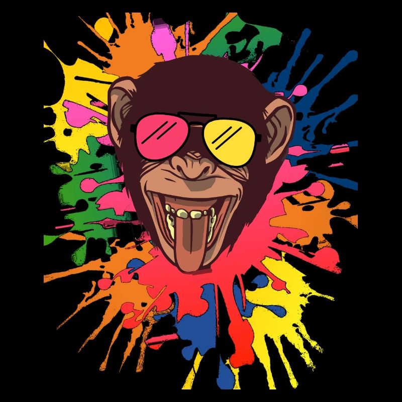 CrAzY Shimpanse avec des lunettes de soleil cool Macaque