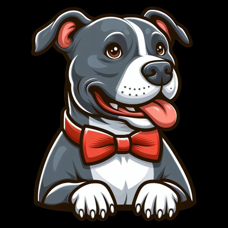 Pitbull portant un noeud papillon