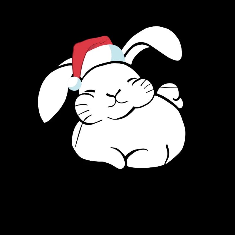 Doux lapin avec bonnet de Noel