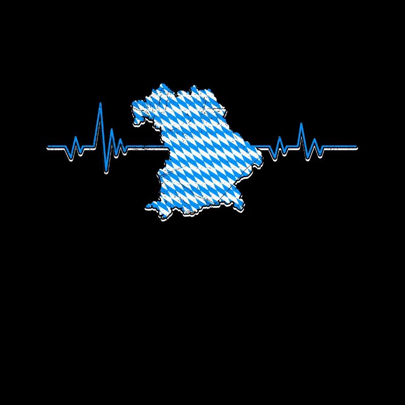 Bavière Drapeau des palpitations cardiaques Bavarois Bleu blanc