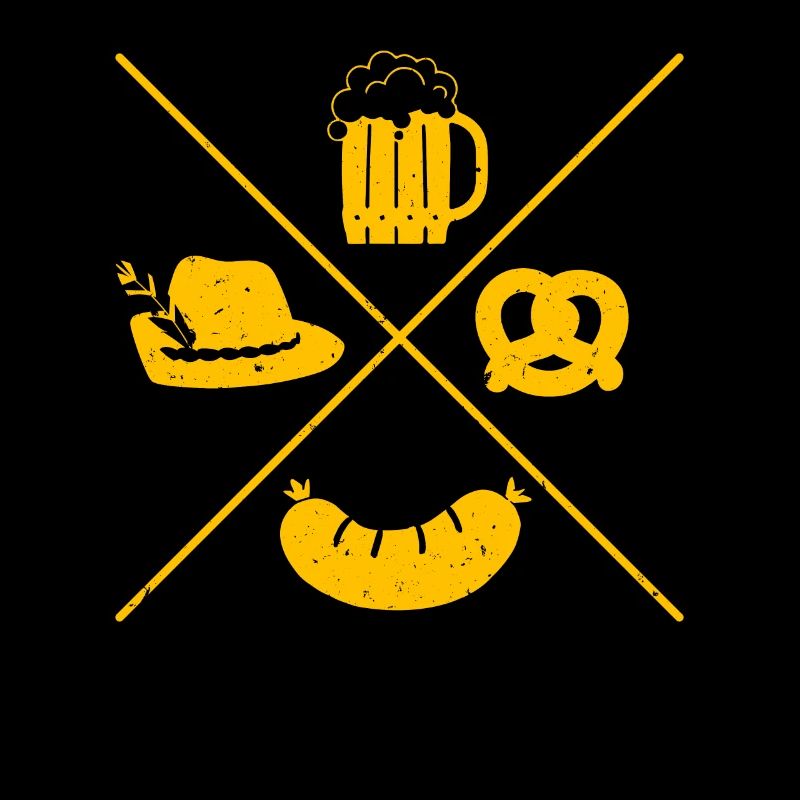 Bayerisches Essen Brezeln Bier Wurst