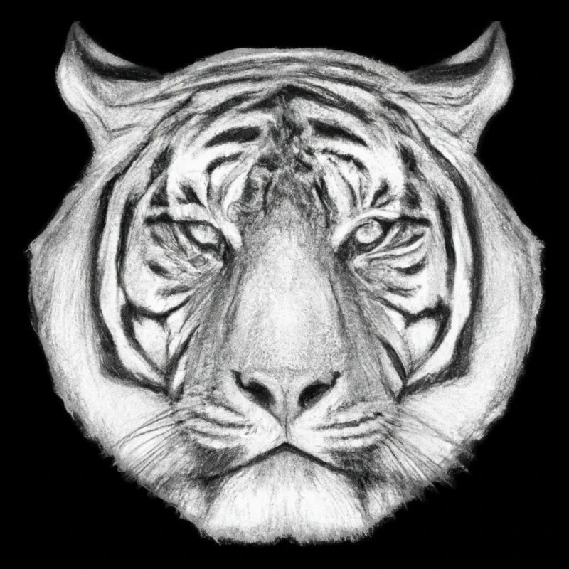 Tigre dessiné au crayon