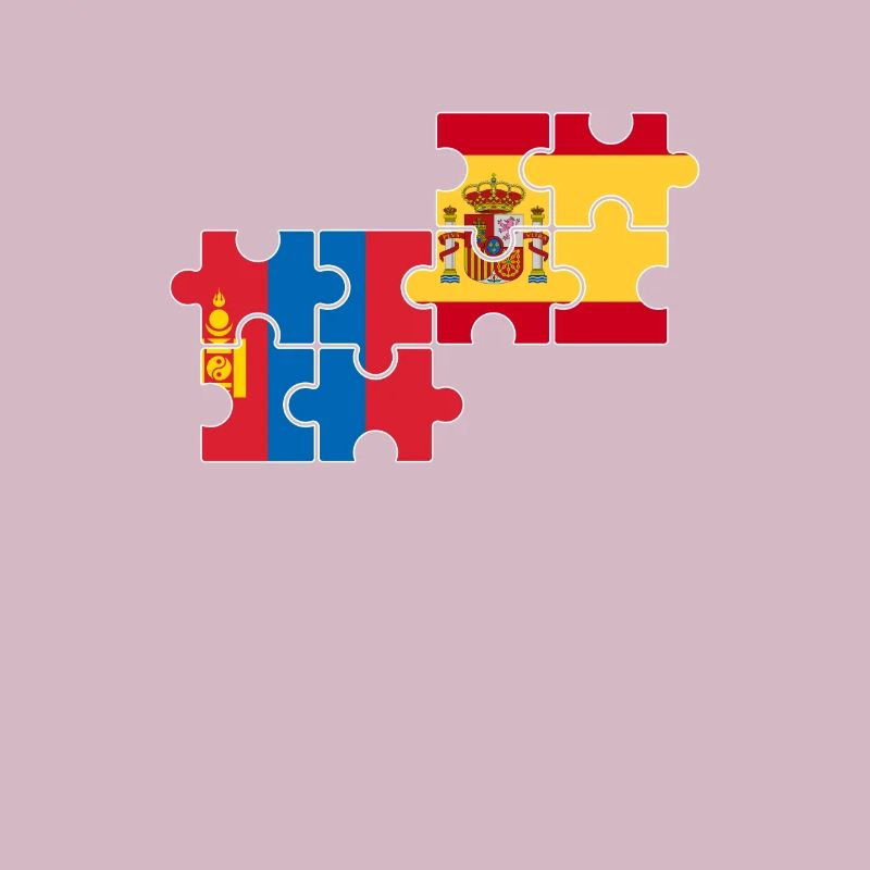 Mongolie Espagne Drapeau Espagnol Mongol