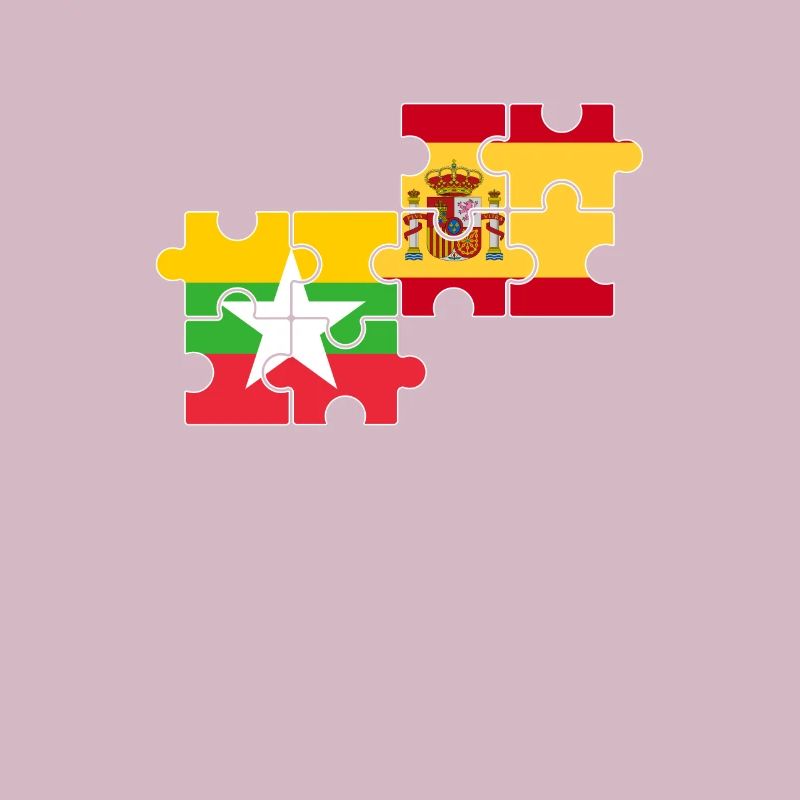 Myanmar Spanien Flagge Spanisch Myanmare