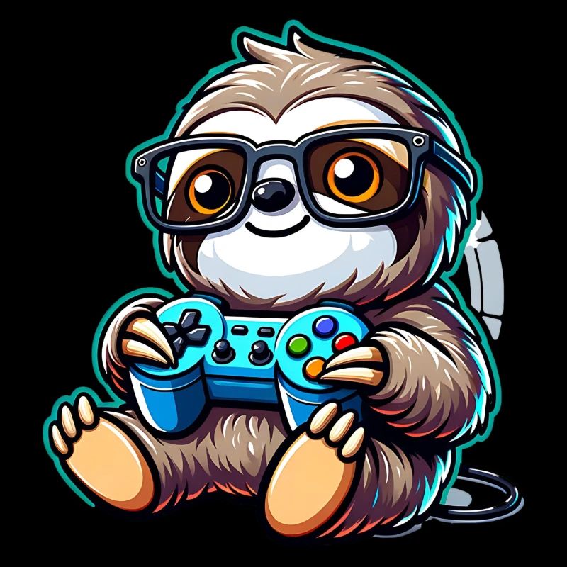 Lustiger Nerd Sloth Gamer PC Design