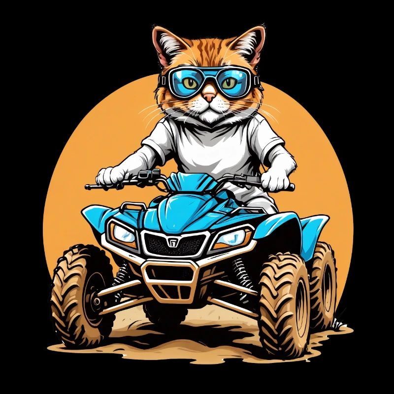Cat Quad Katze Geschenk Supermoto Motorrad