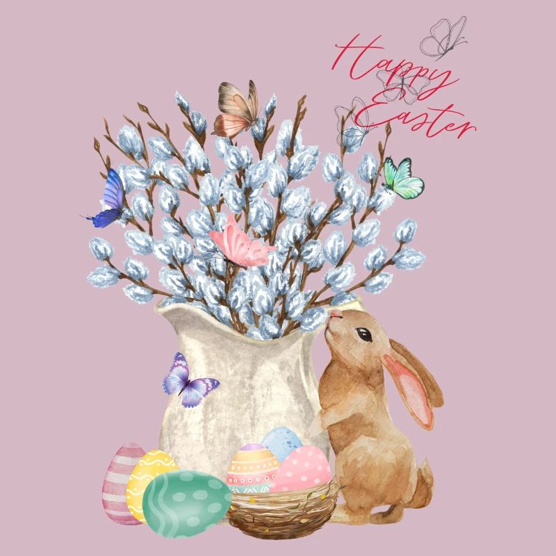 Happy Easter - Willow with Easter Eggs