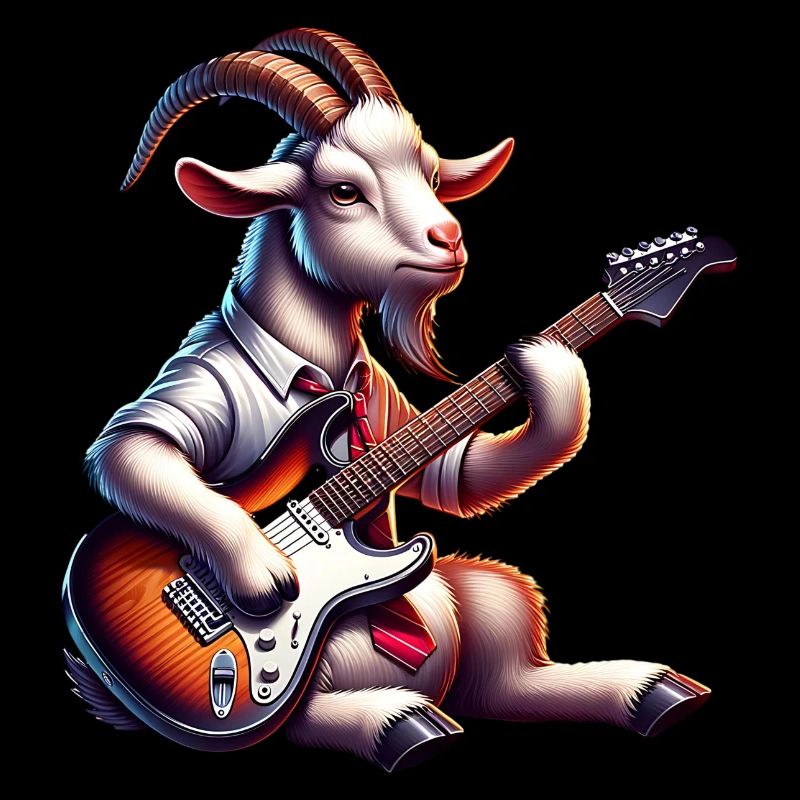 Chèvre jouant de la conception de bande de guitare électrique