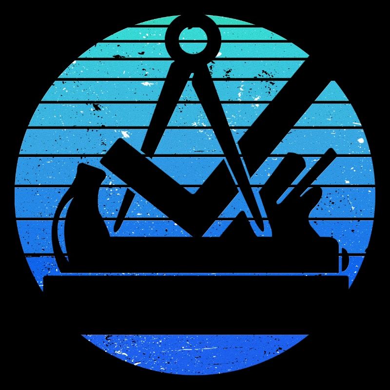 Retro vintage carpenter carpenter artisan blue