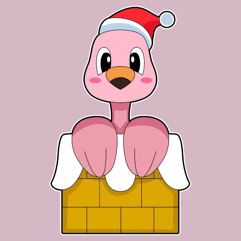 Flamingo Weihnachten Steinmauer