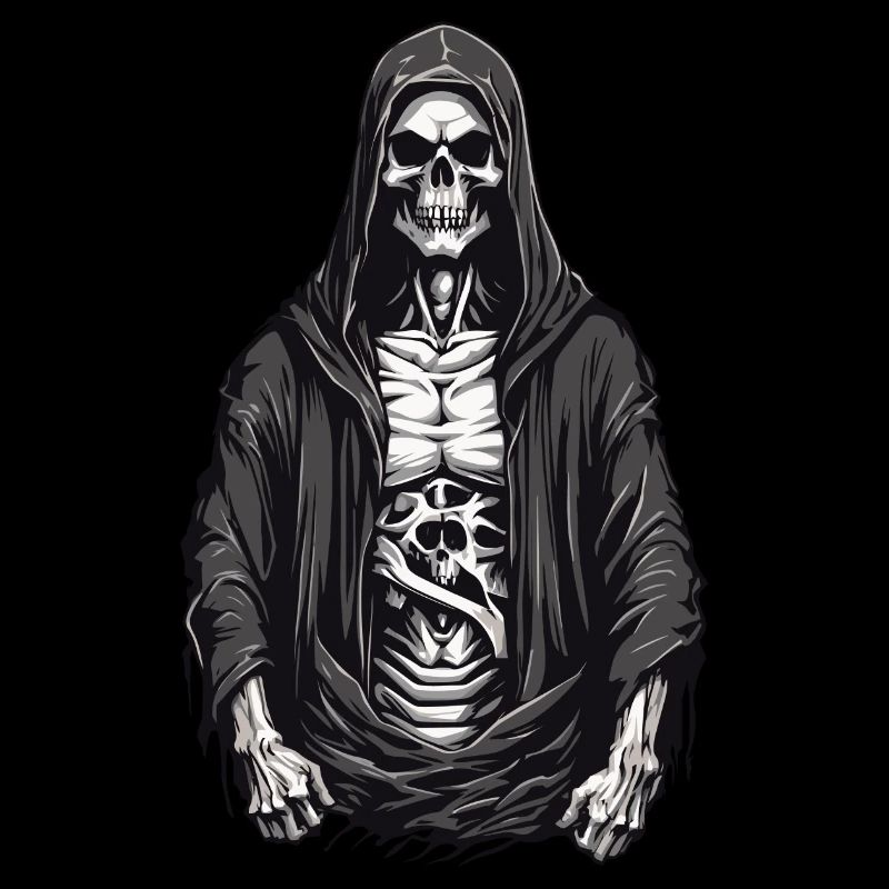 Halloween Sensenmann Skelett Schädel Design