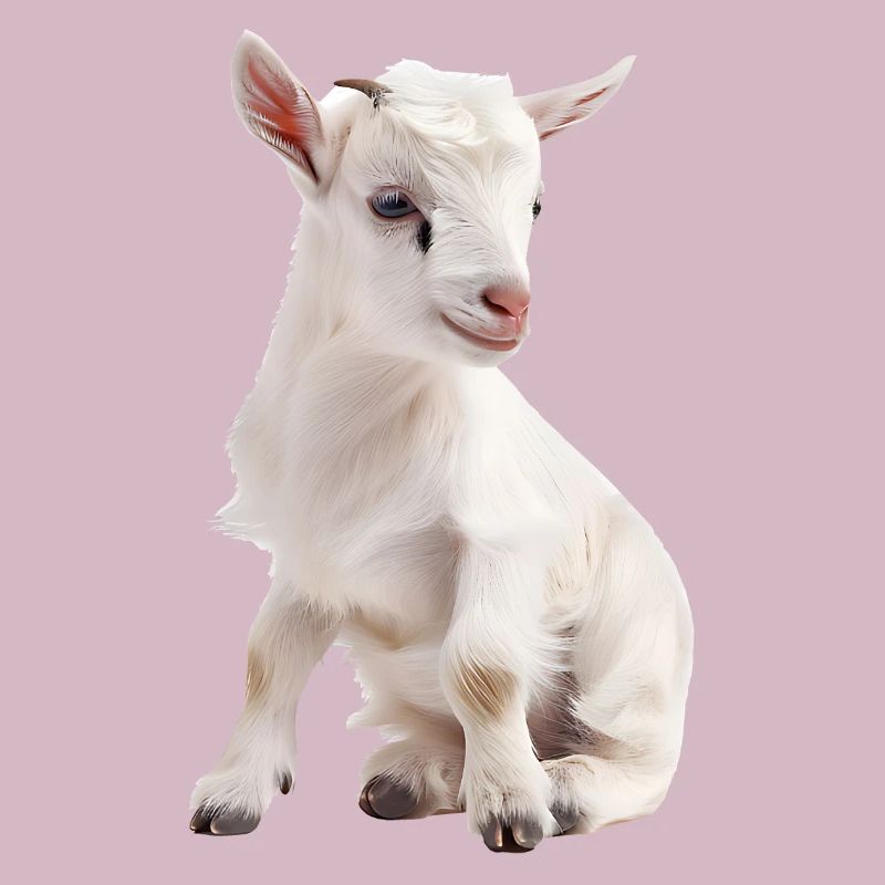 Portrait de bébé chèvre blanc