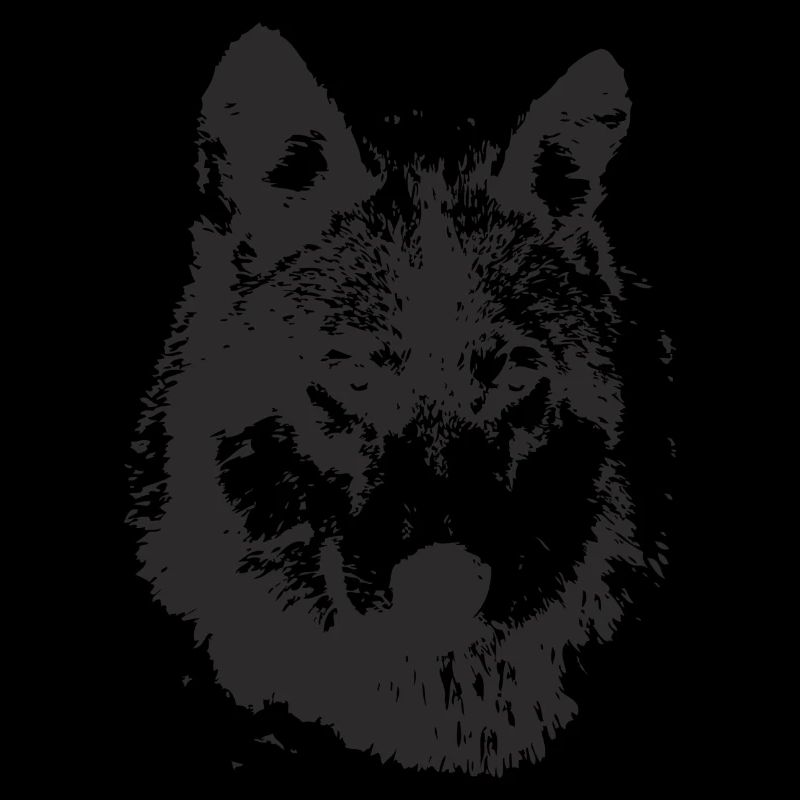 illustration te e te de loup noire