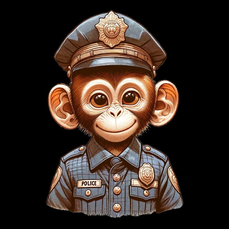 Polizei Affe | Polizei Äffle Kindermotiv Polizei