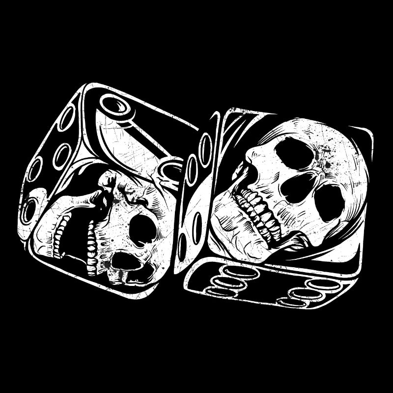 SKULL DICE LUCKY CASINO HELL MOTIF GIFT
