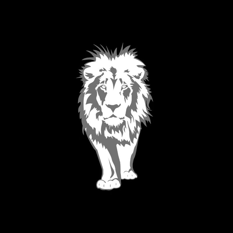 Lion avec silhouette de lionne