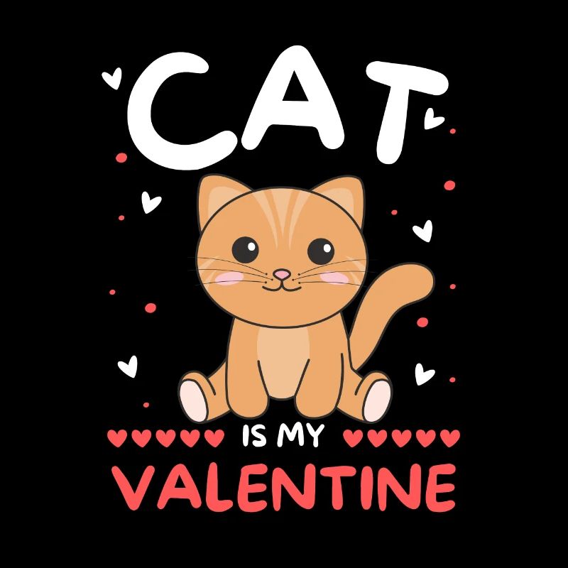 Chat pour la Saint-Valentin animaux mignons avec des cœurs