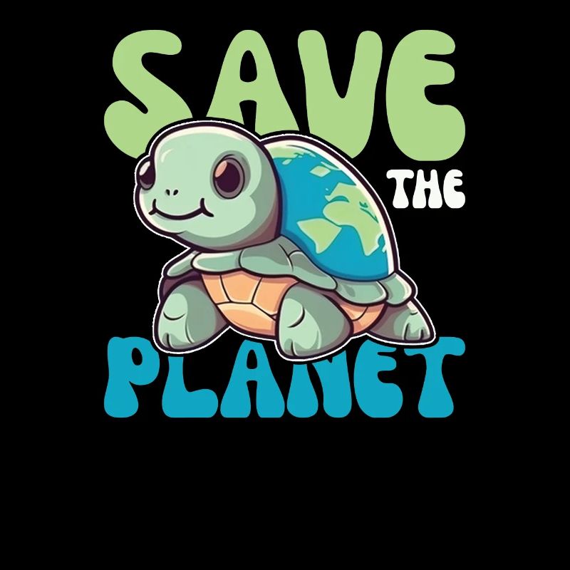 Turtle with earth environmental protection save the planet