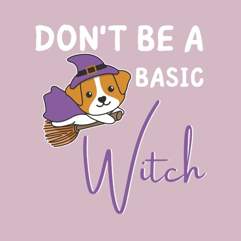 Jack Russell Halloween Hexe don't be a basic witch