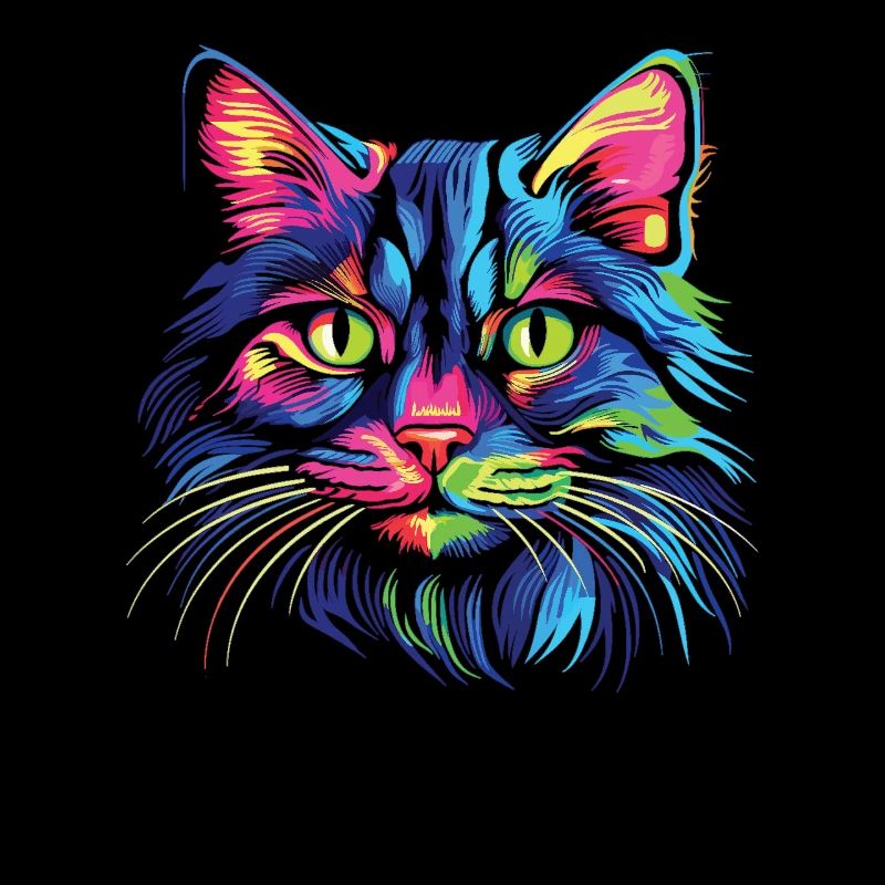 Katze Wasserfarben bunte Katzen