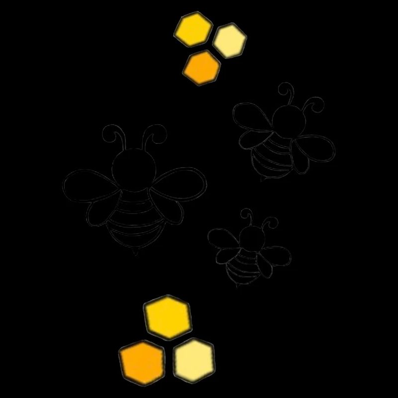 Bees with honeycomb