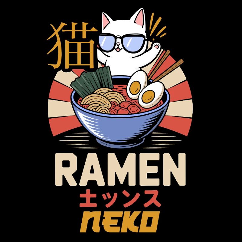 Ramen Cat - Japanese Script