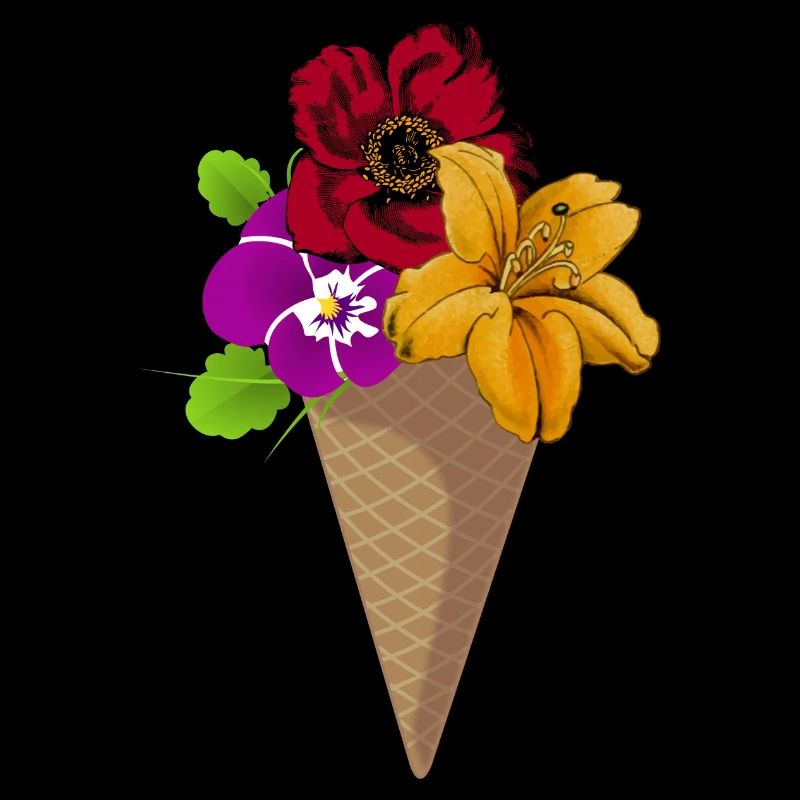 Ein Eis voller Blumen