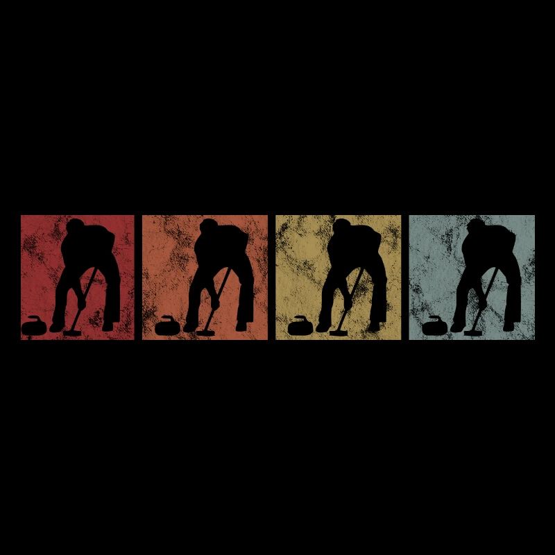 Eis Curling Curler Eisstockschießen Retro Geschenk