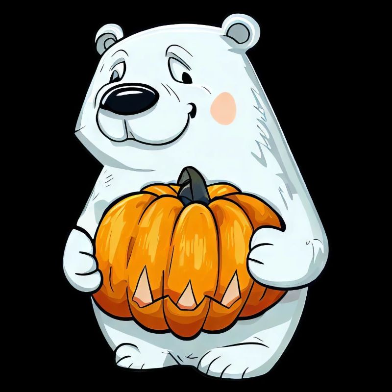 Halloween-Eisbär: Kürbis-Comic-Spaß