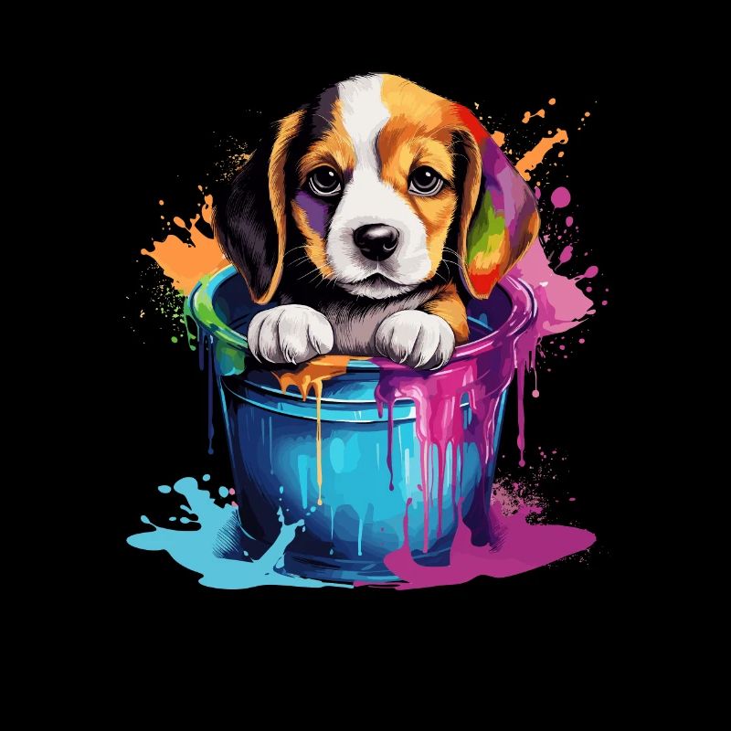 Beagle Niedlicher Hund Farbeimer