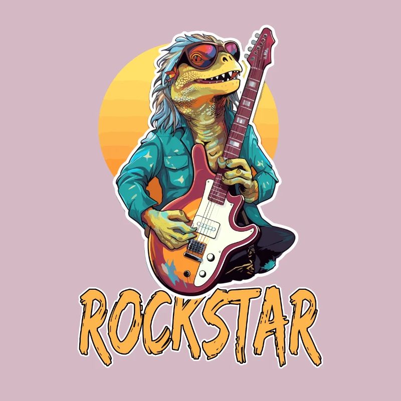 Reptil-Musiker mit E-Gitarre