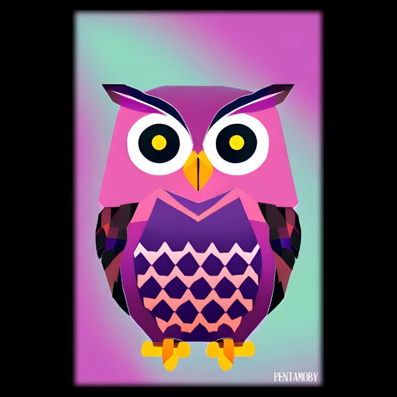 Owl Angry Polygon Forest Animal Wilderness Bird Night