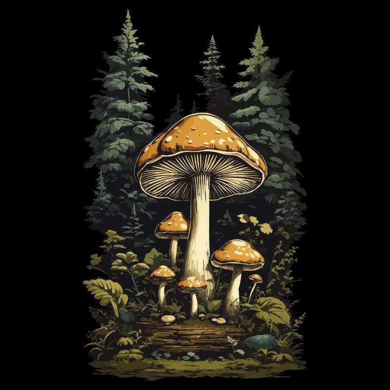 Rétro Toadstool Forest & Mushroom Magic Design