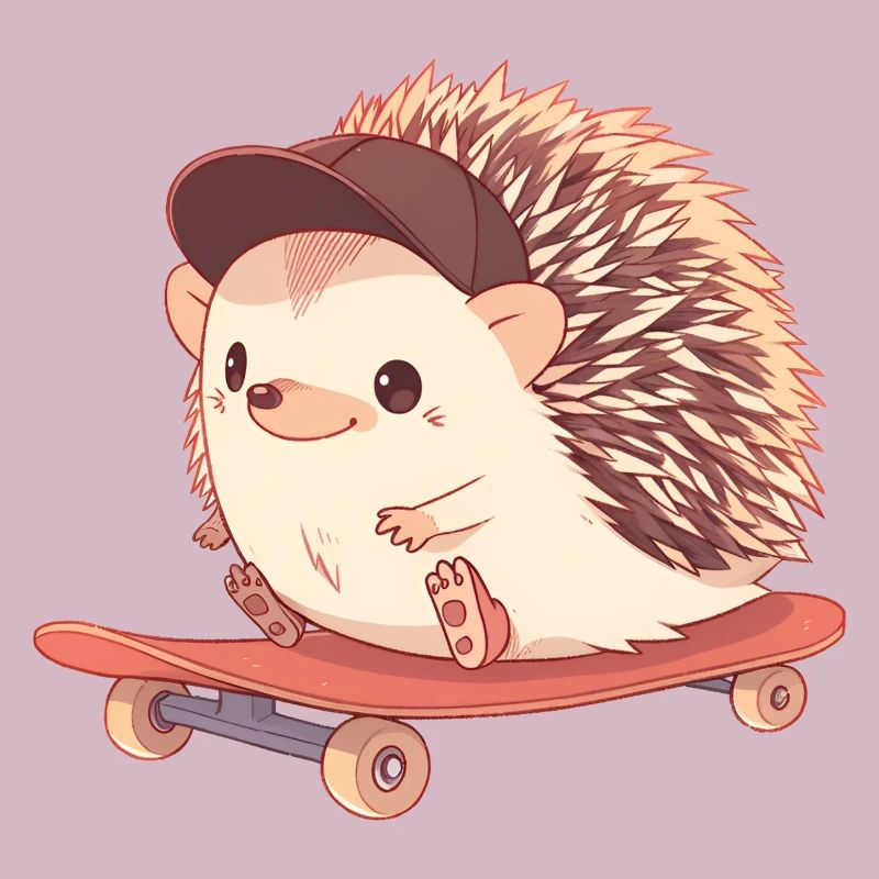Süßer Igel skatet